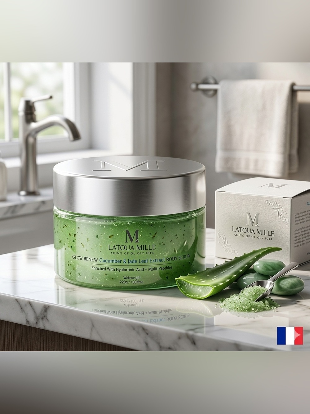 Latoua Mille Retinol Glow Renew Coconut Sea Salt Body Scrub *Retail $150*